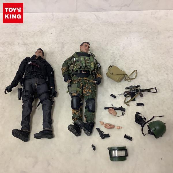 ジャンク ミリタリーフィギュア 2体 銃 ヘルメット 他 販売・買取